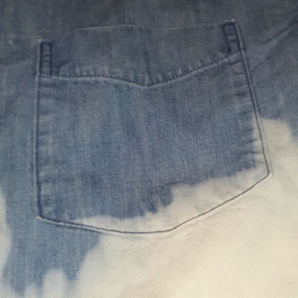 Banana Republic Denim Jean Bleach Shirt Dip Dye XL - Picture 5 of 9
